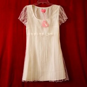 White Lace Empire Dress